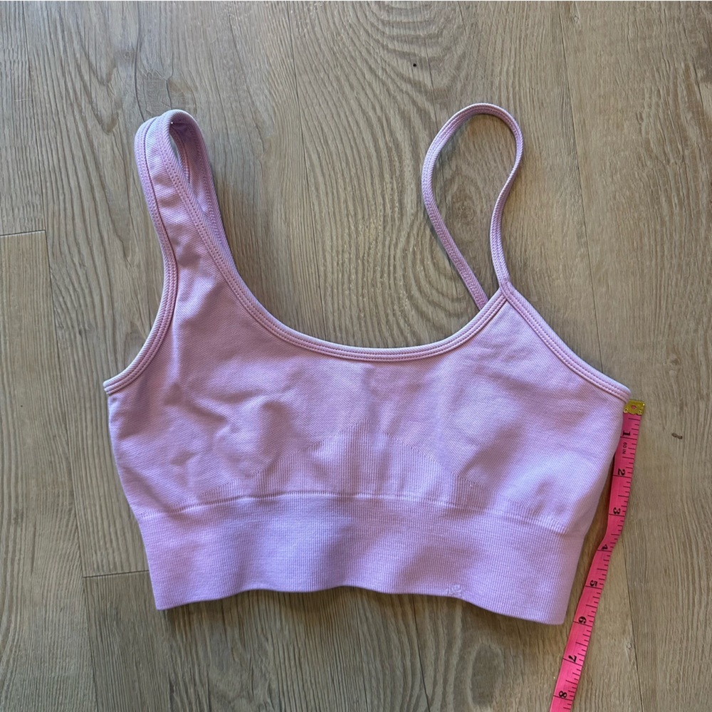 BO+TEE Bike Sports Bra asymmetric crop top Athletic bubblegum pink size medium - Picture 3 of 7